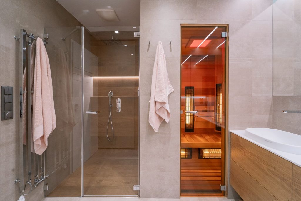 Realizace koupelny Dorint Praha Kozinec sauna